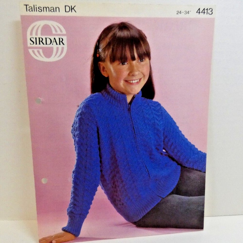 Sweater Pattern Boy or Girl Knitting EU size 24 - 34" DK yarn